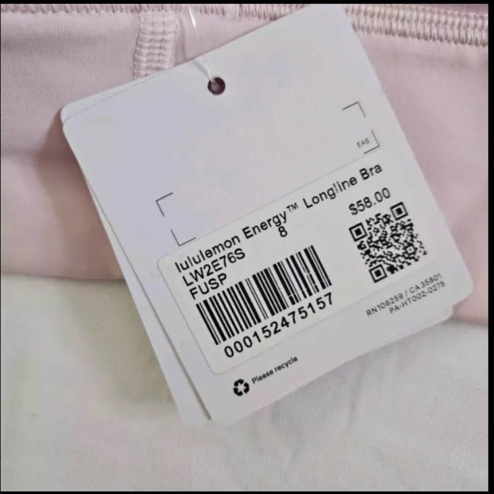 Lululemon Energy Longline Bra Medium Support FUSP Flush Pink Women's Size 8 - Picture 5 of 5